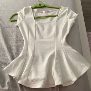 Fancy square neck white shirt